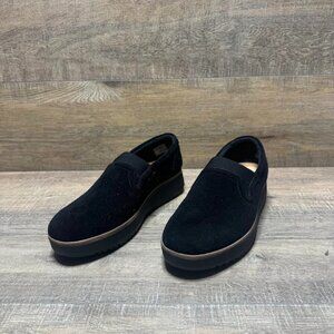 Clarks Collection Zylah Sky Black Suede Platform Loafers Women's Size 9
